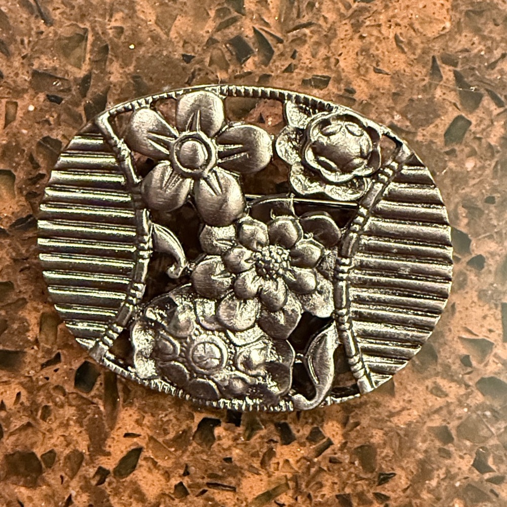 Vintage Sarah Coventry Brooch “Flower Shield" or "Garland".